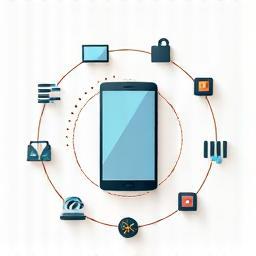 Icon representing mobile device integration and MDM solutions