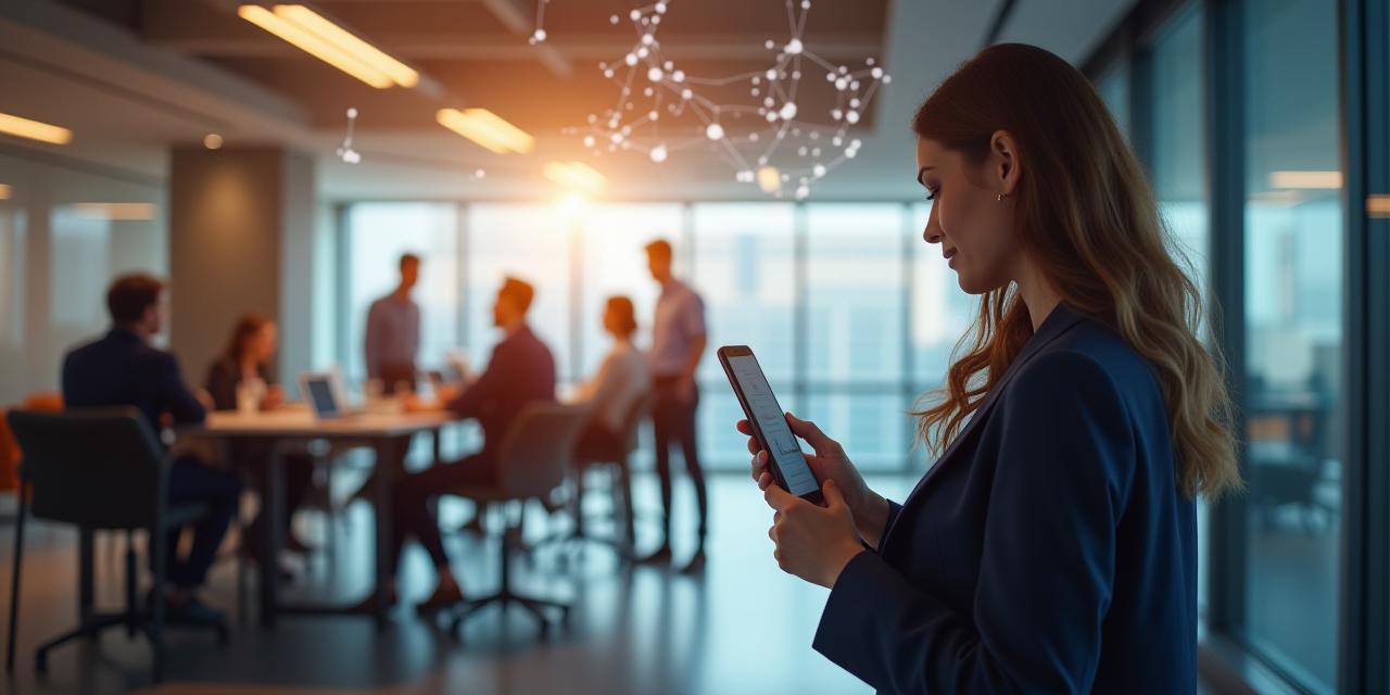 Collaborative business environment depicting innovation in mobile solutions